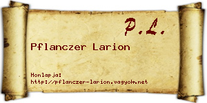 Pflanczer Larion névjegykártya
